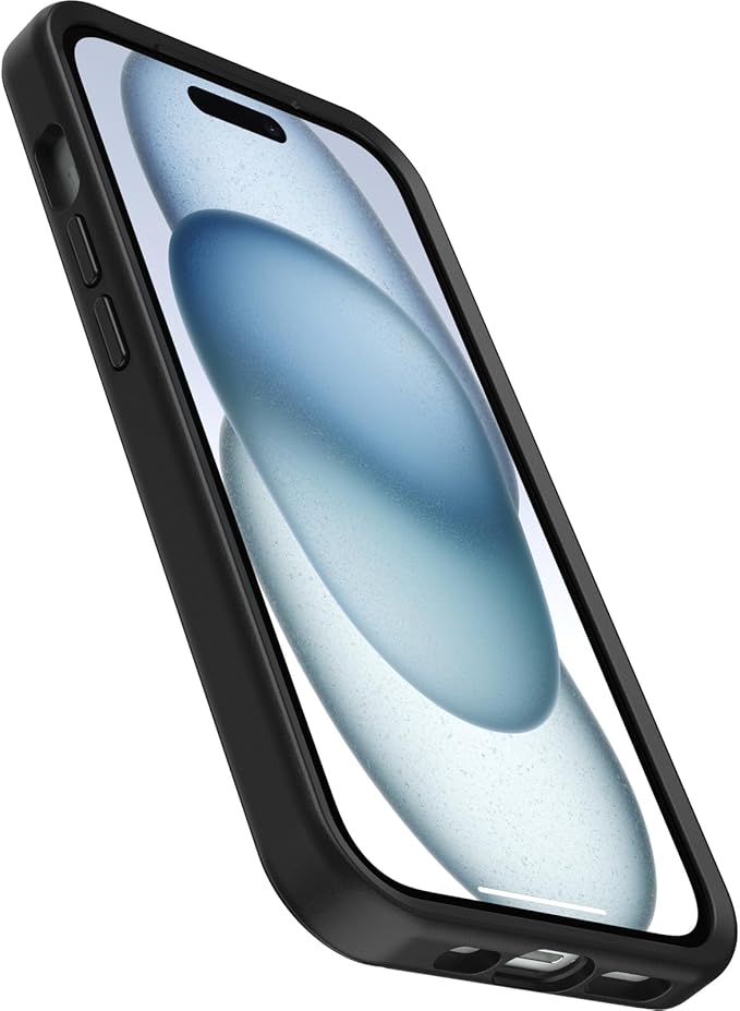 OtterBox iPhone 16e, 15, 14, & 13 Symmetry Series Case - Black, Snaps to MagSafe, Ultra-Sleek, Raised Edges Protect Camera & Screen