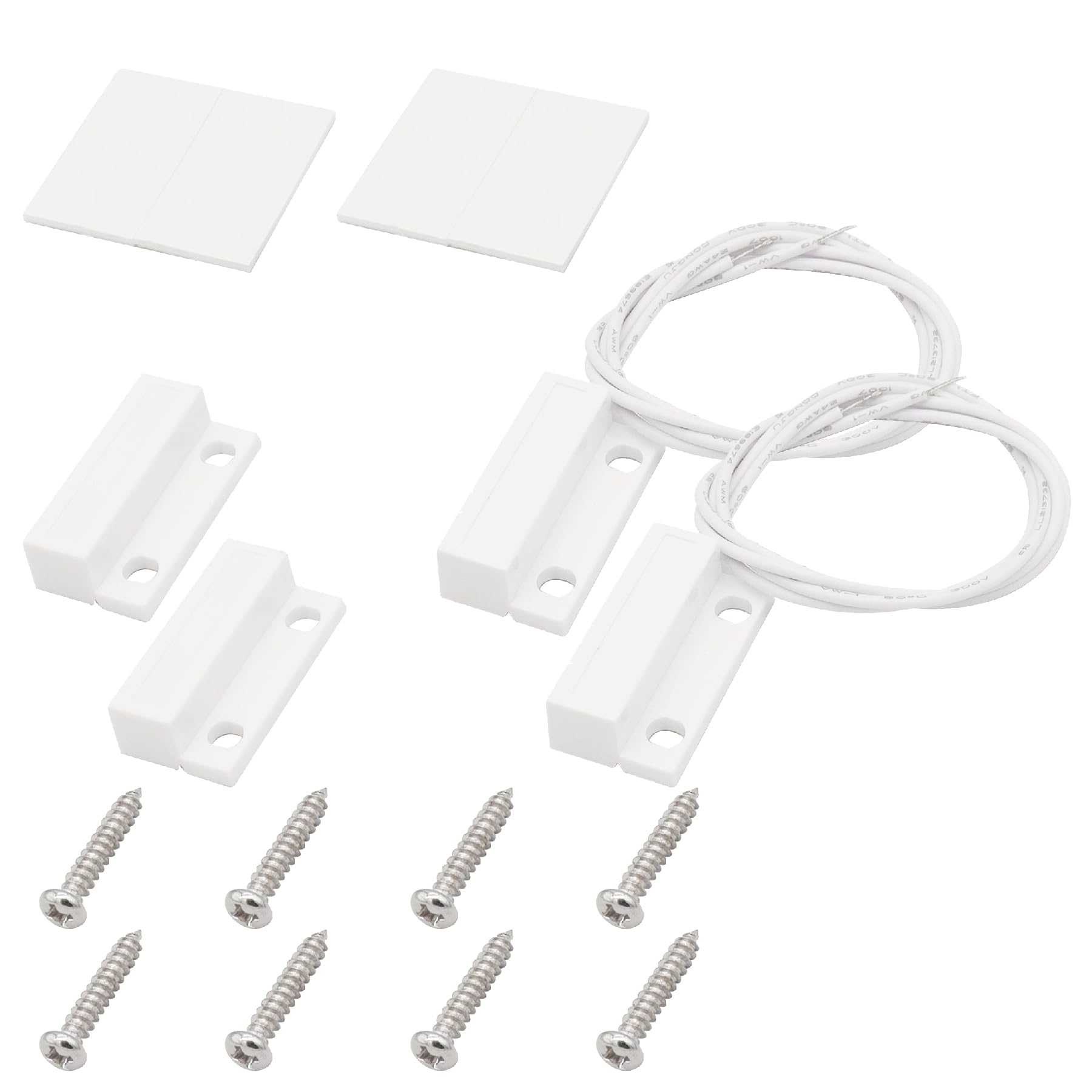 FOCMKEAS 2Pcs Magnetic Reed Switch Surface Mount, NC, 2 Wire, ABS, MC-38