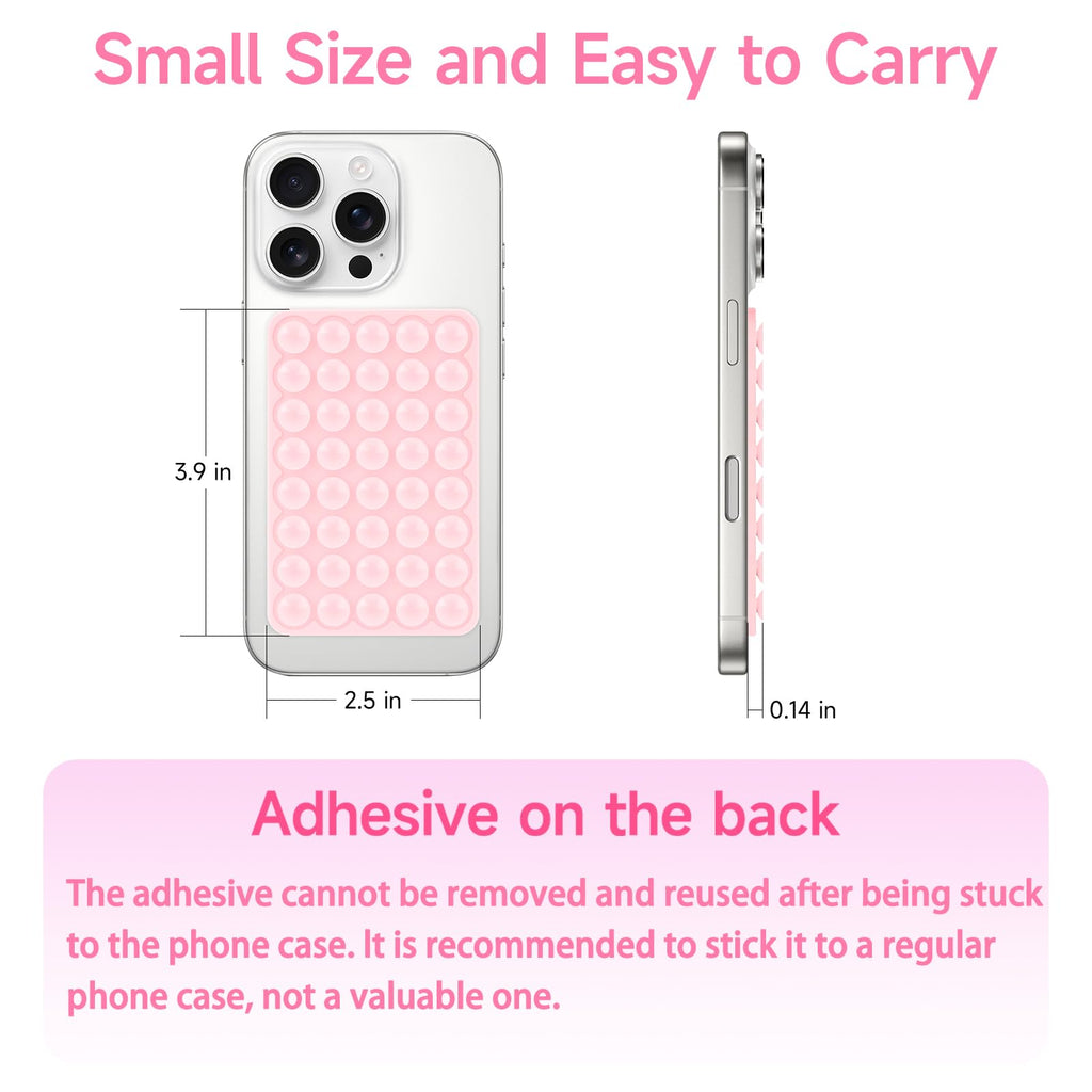 Yojaro Silicone Suction Phone Case Mount, Non Slip Suction Cup Phone Mount, Phone Accessories Holder for Selfies and Videos, Silicon Adhesive Phone Stand Sticky for Cell Phone Pink