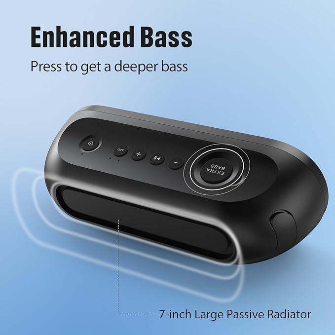 DOSS SoundBox Pro+ P300 Bluetooth Speaker with 40W Stereo Sound, Extra Bass, IPX6 Waterproof, TWS Pairing, Diverse Lights Show, 20H Playtime, Portable for Party, Camping, Beach