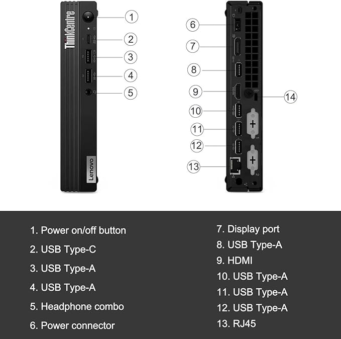 Lenovo ThinkCentre M70q Tiny 1L Business Desktop Computer, 12th Gen Intel Hexa-Core i5-12500T (Beat i7-11700T), 64GB DDR4 RAM, 2TB PCIe SSD, WiFi 6, Bluetooth 5.1, Windows 11 Pro