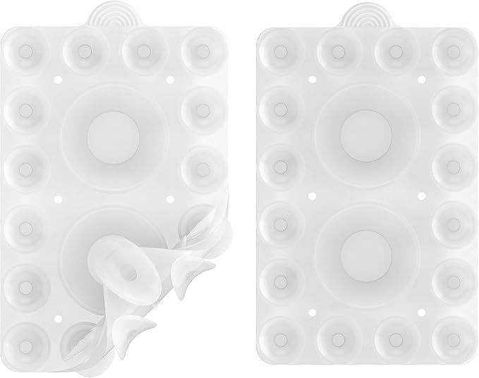 Silicone Suction Phone Holder Mount,Silicon Adhesive Phone Accessory for iPhone and Android, Hands-Free Mirror Shower Phone Holder,TikTok Videos and Selfies (Transparent 2Pack, Double Sided)