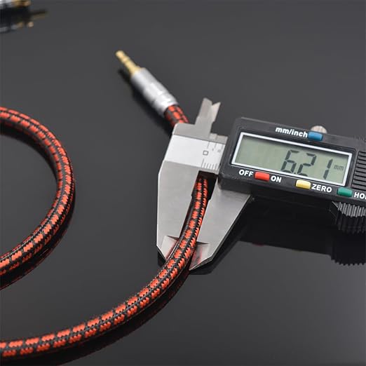 Audiophile High Purity Copper Aux Audio Cable 3.5mm Male to 3.5mm Male Audio Auxiliary Cord Gold-Plated Stereo HiFi Adapter Cable (Straight to Right Angle, 9.8ft/3m)