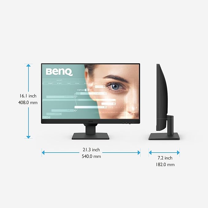 BenQ GW2490 24" Computer Monitor 100Hz FHD 1920x1080p IPS Eye-Care Tech VESA Mount Thin Bezel Low Blue Light Adaptive Brightness Wall Mount Built-in Speakers DisplayPort HDMI Port2