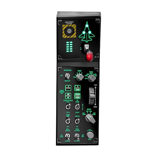 Thrustmaster Viper Panel: Backlit Control Panel, For Use with Viper TQS or Standalone, 43 Metal Action Buttons, Jettison, Trim, Landing Gear, Licensed by the U.S. Air Force (Compatible with PC)