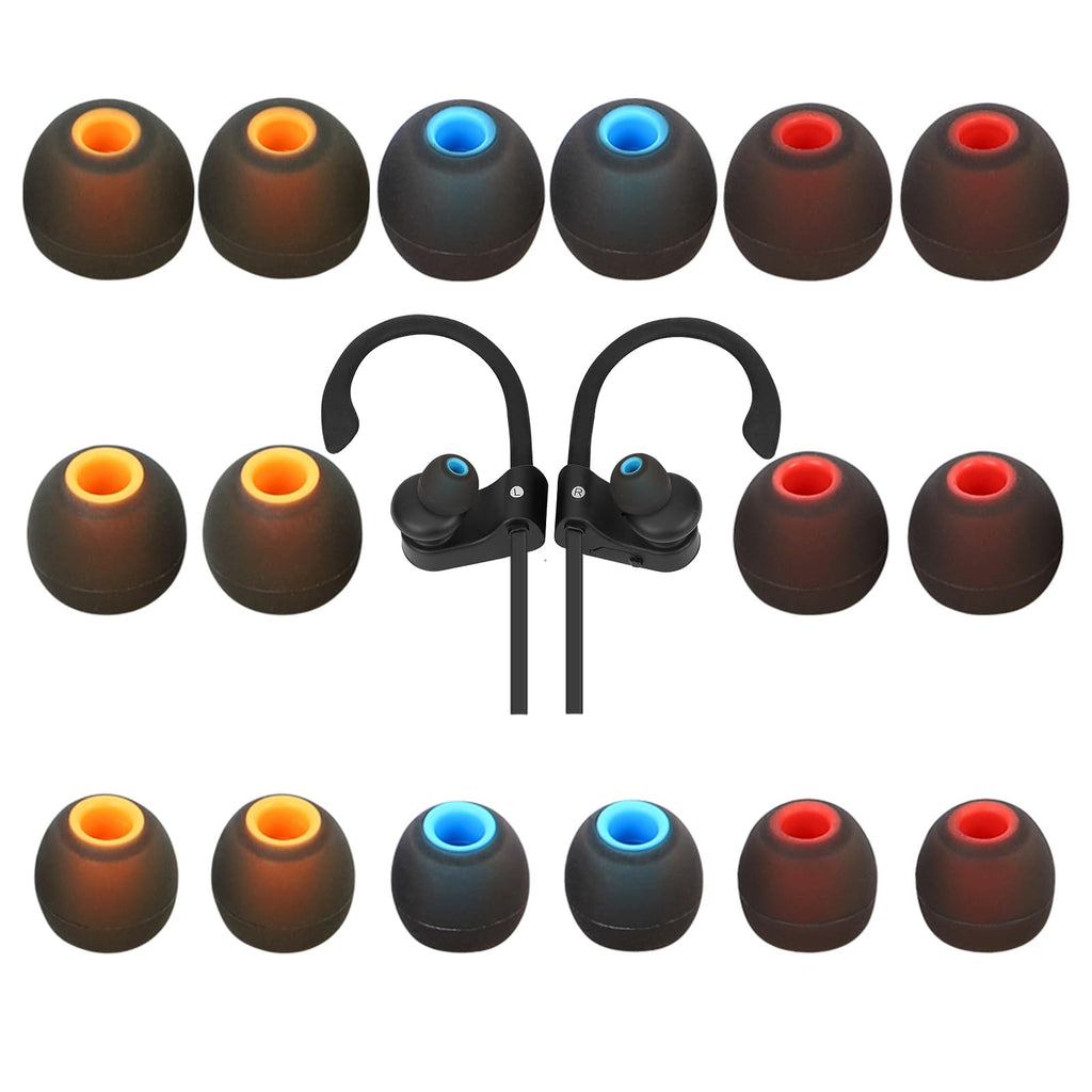 TSZYYM Earbud Tips Ear Bud Tips Soft Anti Slip Washable and Reusable Silicone Replacement Earbud Tips Fit Most in-Ear Earbuds(Inner Hole 3.8mm -5.1mm) 18pcs S M L