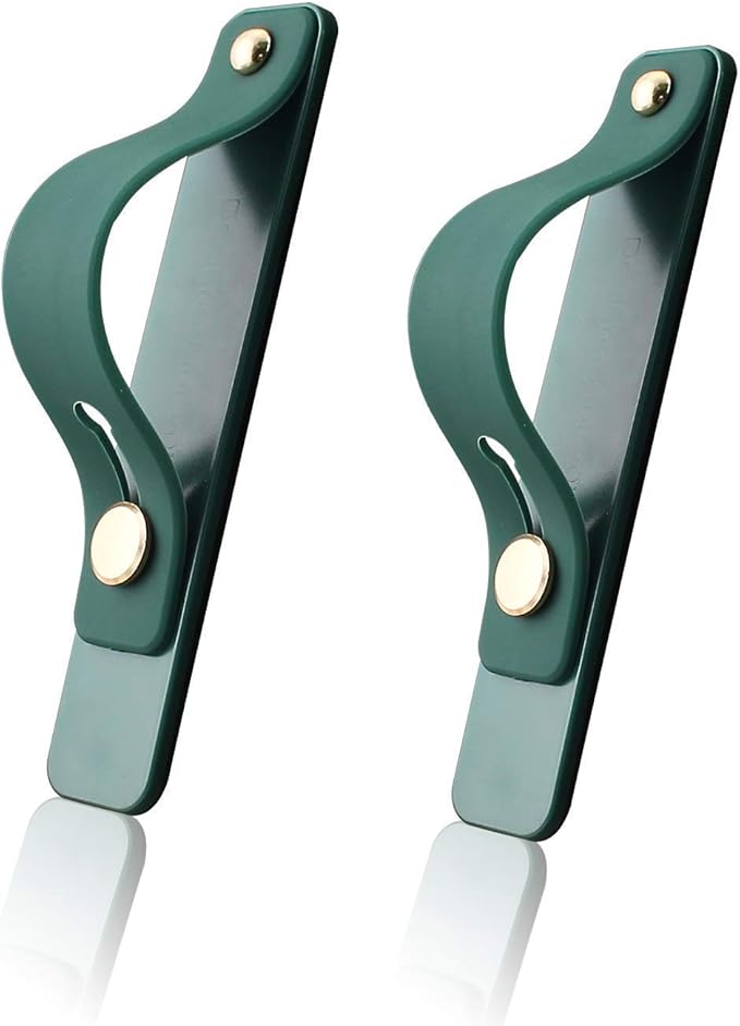 Removable and Reusable Cell Phone Grip Strap, Yetaida Telescopic Finger Kickstand Bracket Universal Silicone Phone Holder Stand and Portable Finger Loop for Most Smartphones Case (Dark Green)