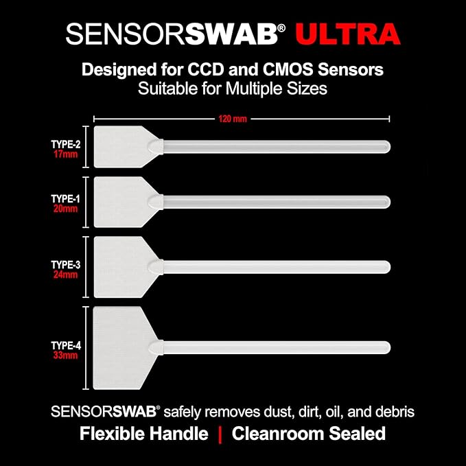 Photographic Solutions Digital Survival Kit - Type-3 (24mm) Sensor Swabs, PEC-PAD Photo Wipes, E-Wipe Packet, Aeroclipse Optic Cleaner Non-Flamable Solution - Camera Cleaning Kit with Travel Bag