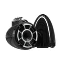 wet sounds Rev 8 Black V2 Revolution Series 8" Black Tower Speakers w/Swivel Clamp Base Mount