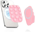 Magnetic Phone Suction Grip, Shower Phone Holder for MagSafe, Octo Phone Sticky Buddy Suction Grip for iPhone 16 15 14 13 12, Birthday Christmas for Women Pink