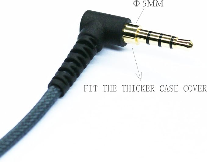 150cm(4.5ft) Right Angle 4 Pole 3.5mm 1/8 inch Male to 4 Pole 3.5mm 1/8 inch Female Stereo Audio Headphone Earphone Extension Cable Adapter Cord Tangle-Free Braided Wire