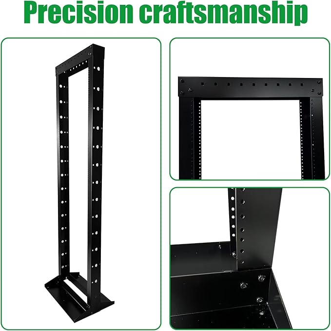 2 Post 42U Open Frame Server Rack 2-Post Server Rack Network Rack,Comes with 2 Center Trays,for 19 Inch Equipment, Networking Data & IT Devices,1300lbs Weight Capacity Rack(2P-LD-42)