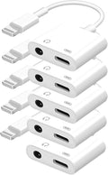[Apple MFi Certified] 2-in-1 Charging & Audio Adapter for iPhone, Lightning to 3.5mm Headphone Jack Dongle Splitter, Supports Hi-Res Lossless Sound, Compatible with iPhone 14/13/12/11/XS/XR/8/7 5Pack