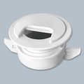 (2-Pack White) Cable, Wire & Cord Management - Self Locking Grommet with Cover for Walls, Ceilings, Desks, Used for All Surfaces 3/8” to 1” Thick, Made in USA