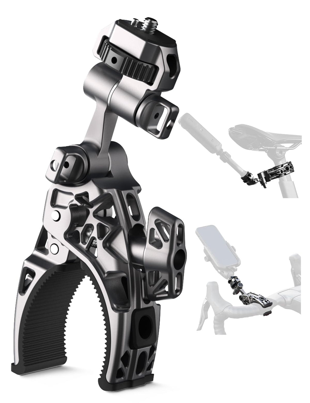 Movmax C Clamp Camera Mount for Flat Tube Road Bike, Super Clamp with 1/4"-20 Thread,E-Bike Accessories/Bicycle, Compatible with GoPro Hero13/12/11/10/ DJI Osmo 360/Action 5 Pro/4/3/Insta360 X4/X5