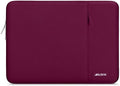 MOSISO Laptop Case 13.3 inch, 13-13.3 inch Laptop Sleeve Compatible with MacBook Air/Pro 13 / Pro 14, HP Dell ASUS Lenovo Notebook, Polyester Vertical Computer Sleeve Bag with Pocket, Wine Red