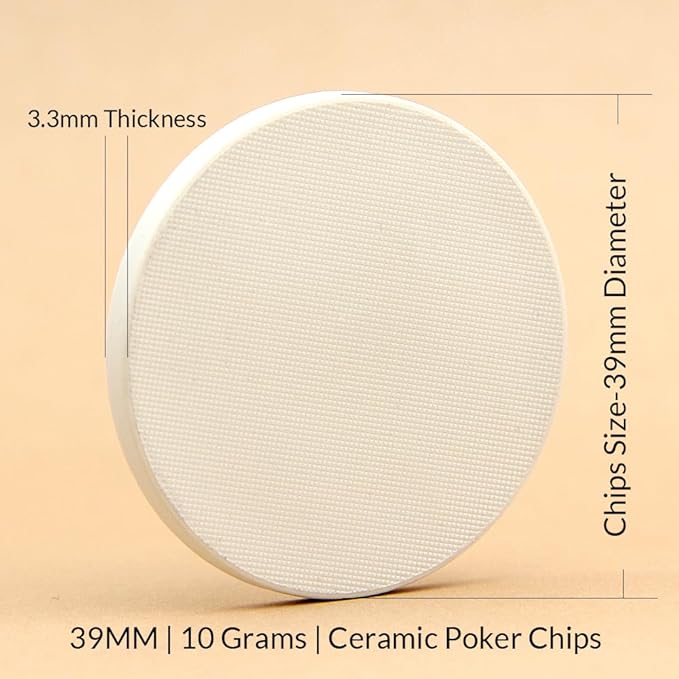 100 Custom 𝗖𝗲𝗿𝗮𝗺𝗶𝗰 𝗣𝗼𝗸𝗲𝗿 𝗖𝗵𝗶𝗽𝘀 with Your Personalized Text or Logo, 39mm/1.5 in Casino Poker Chips Sized