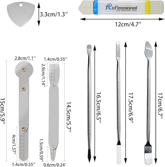 Spudger Pry Tool Kit 8 Piece Opening Tool, Metal Spudger Tool Kit, Ultra-Thin Prying & Open Tool for iPhone, Laptop, iPad, Cell Phone, MacBook, Tablet, Computer, Electronics Repair