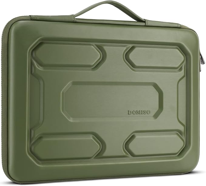 DOMISO 15.6 inch Laptop Sleeve with Handle Shockproof Waterproof EVA Protective Case for 15.6" Yoga 720 IdeaPad 310 320 ThinkPad T570/Legion 5 Gen 6/HP Envy 15/15.6" Notebooks, Green