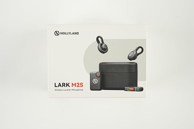 Hollyland Lark M2S Mini Combo (Camera RX+Type-C RX) Wireless Microphone for Camera/iPhone/Android/Laptop, 7g Lightweight, Titanium Clip, 300m Range, Content Creators, Online-Teaching, Streaming