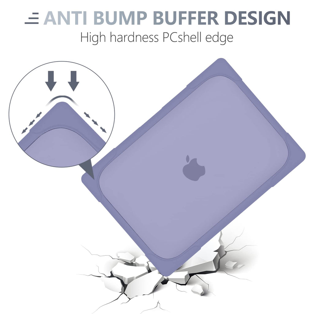 Batianda Heavy Duty Case for MacBook Air 13.6 inch with Stand,Lavender Grey