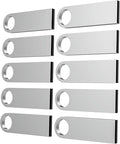 ABLAZE 32GB Flash Drive 10 Pack, Metal USB 2.0 Thumb Drives with Keychains USB Sticks Pendrives (Sliver)