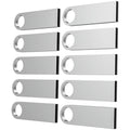 ABLAZE 8GB Flash Drive 10 Pack, Metal USB 2.0 Thumb Drives with Keychains USB Sticks Pendrives (Sliver)