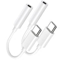 USB Type C to 3.5mm Female Headphone Jack Adapter 2 Pack, USB C to Aux Audio Dongle Cable Cord Compatible with iPhone 16 15 Series, S24/S23 Ultra, iPad Pro, MacBook, Pixel XL More Type-C Devices
