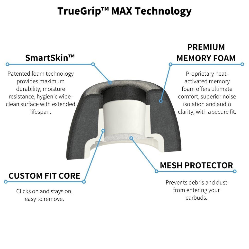 Comply TrueGrip MAX Premium Memory Foam Replacement Ear Tips