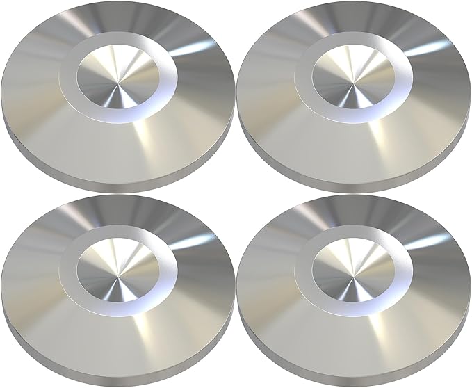 Preffair 4Pcs Stainless Steel Audio Speaker Spike Pads Mats Speaker Isolation Stand Feet Cone Shock Floor Protector Base for HiFi Turntable Subwoofer Loudspeaker Amplifier CD DVD Player
