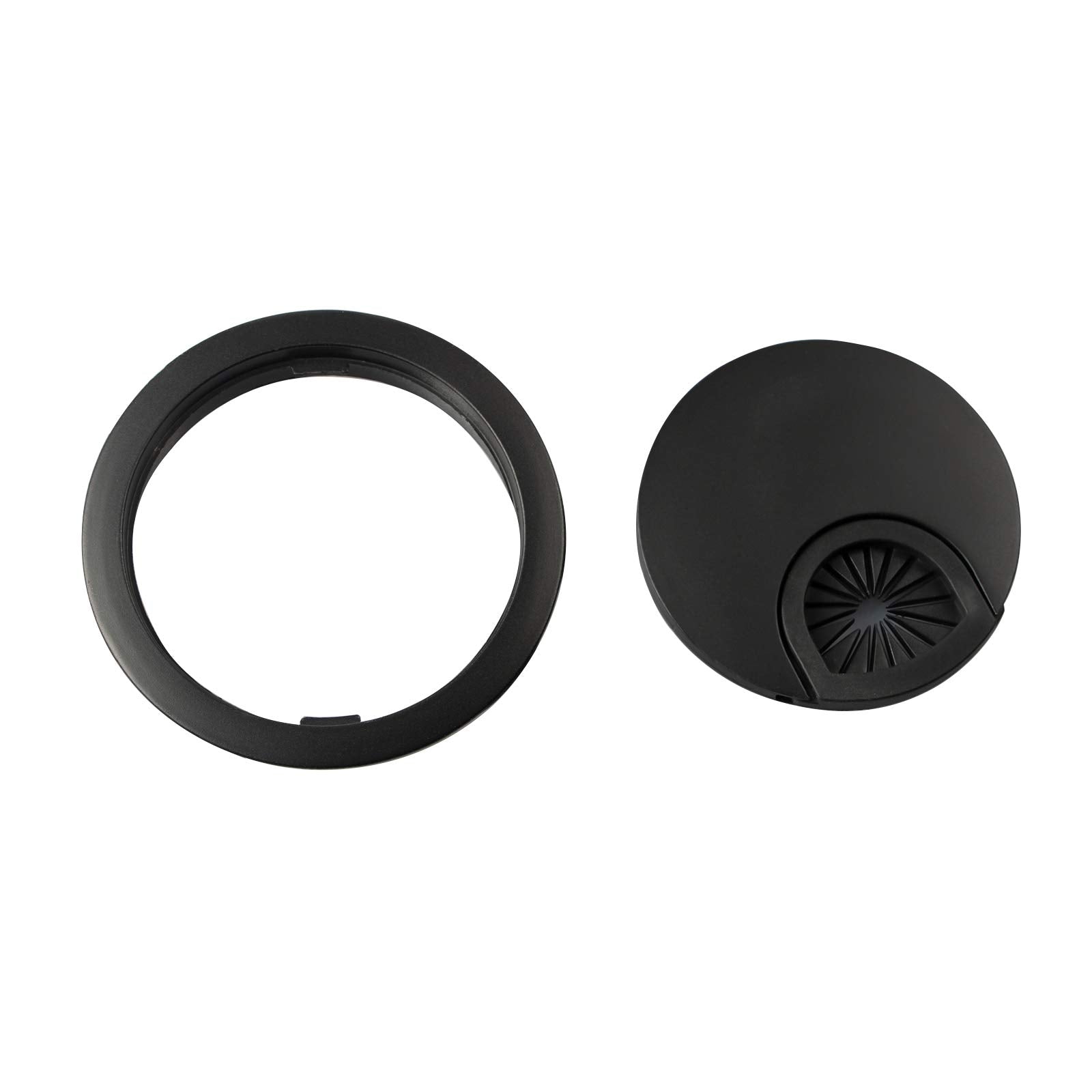 aoozleny Desk Grommet for Wire Organizer,PC Computer Desk Plastic Grommet Cord, Tidy Cable Hole Cover Organizers,2 Pack (53mm, Black)