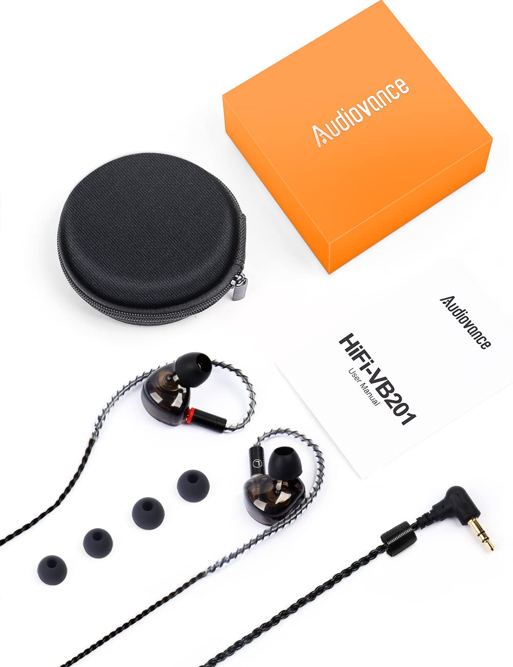 Audiovance Vibes 201 HiFi Wired Earbuds, 3.5mm in-Ear Headphones