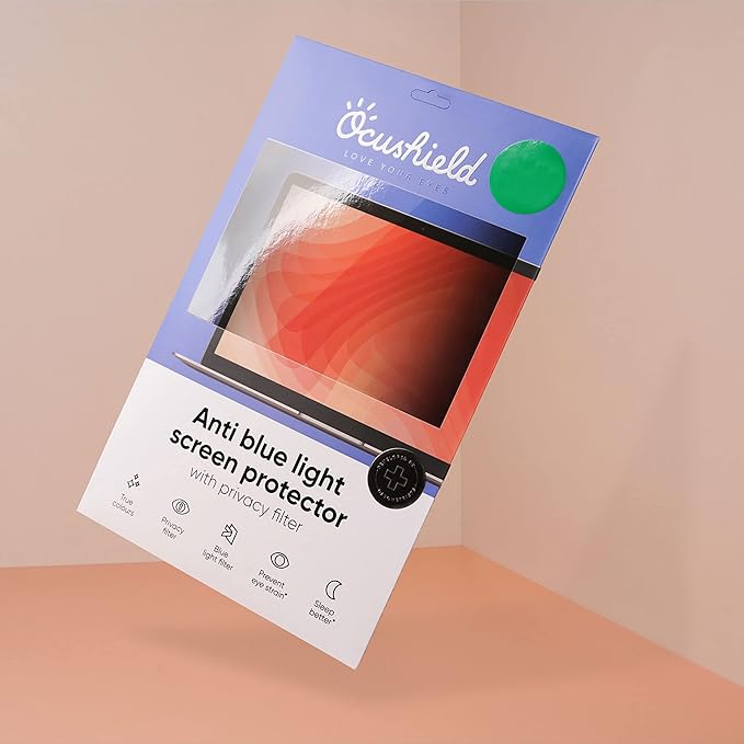 Ocushield 27” (16:9) Anti Blue Light Screen Protector with Privacy Filter for Laptops and Computer Monitors - Anti-Glare - Easy Install - Anti-Fingerprint - Reduce Eye Fatigue (598 x 337 mm)