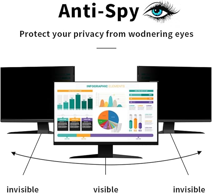 34 Inch Computer Privacy Screen for 21:9 Aspect Ratio Widescreen Monitor,Removable Anti Spy Data Confidentiality Security Privacy Protector Film,Anti Blue Light Glare Monitor Privacy Filter