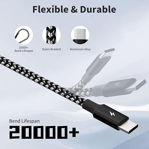 Multi Charging Cable,USB C Splitter Cable,3 in 1 Travel Fast Charging Cord with 3 Type-C Port for iPhone 16 15 Pro Max Galaxy S23 S22 S10 Note 20 Cell Phones Tablets and More,1Pack 5FT
