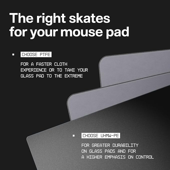 Wallhack UHMW-PE Pill Mouse Skates | Premium Universal Skates for Gaming Mice | Ultra-Smooth Glide on Cloth & Glass Pads | Customize Speed & Control | Durable, Easy to Apply | Black 7mm x 14mm