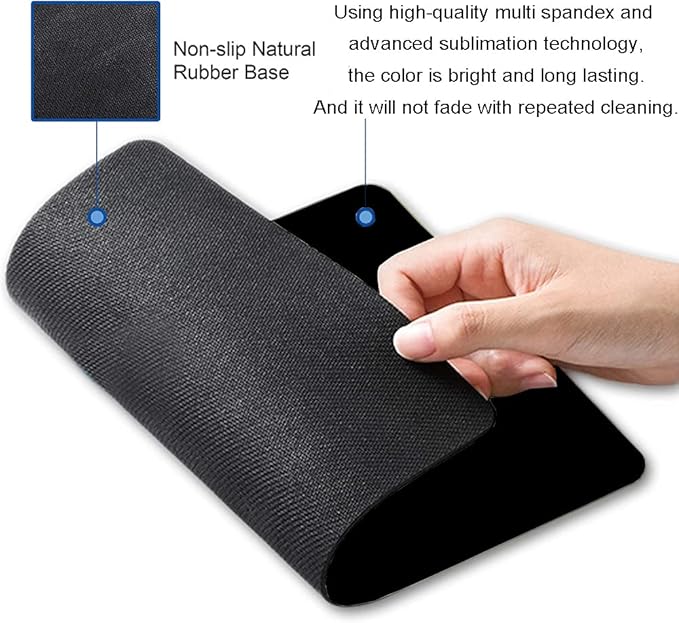 Hokafenle Sloth Mouse Pad - Black With Animal Design, Non-Slip Rubber Base for Desk, Office, Laptop - Cute Square Wireless Mousepad
