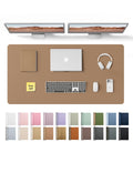 YSAGi Large Extended PU Leather Desk Pad Protector – Non-Slip Waterproof Desk Mat for Office & Home, Easy Clean Mouse Pad & Laptop Writing Blotter 35.4"x17" Black — 47.2" x 23.6"