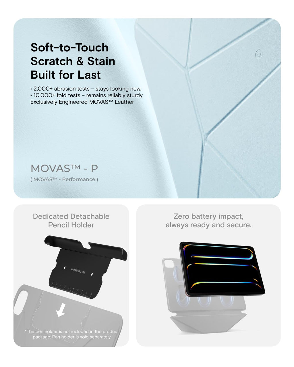 MOFT Dynamic Folio Case for iPad Pro 13-inch(M5 2025/M4 2024), Slim Magnetic Stand Case with 20+ Viewing Angles, Auto Wake/Sleep, Ultra Thin, Soothing Mist x Misty Cove