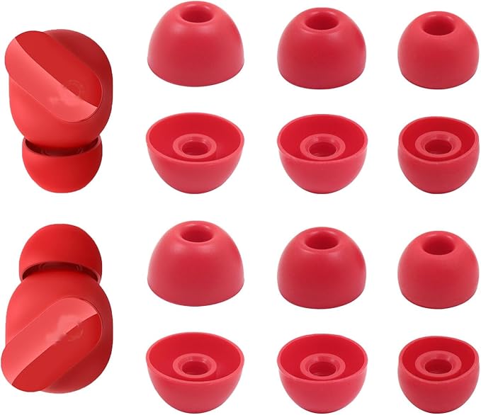 Replacement Silicone Ear Tips for Beats Fit Pro/Studio Buds/Studio Buds+ Headphone, 6 Pairs Earbuds Eartips L/M/S, Eargels Set Fit in Case, Earplug Ear Cap (Red)