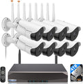 【130° Wide-Angle & 2-Way Audio】 Outdoor Wireless Security Camera System, WiFi Video Surveillance, Home Security Cameras
