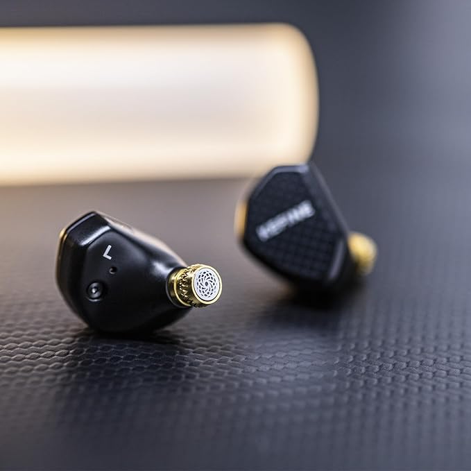 Linsoul Kefine Klean in Ear Monitor,10mm DLC Diaphragm Dynamic Driver HiFi Earphones,Wired Gaming Earbuds,Replaceable Nozzles,Detachable Silver-Plated Cable for Audiophile (No Mic 3.5mm, Black)