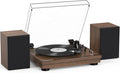 Vinyl Record Player with 24W HiFi Stereo Speakers Vintage Bluetooth Turnable for Vinyl Records with Belt Drive 2-Speed, Magnetic Cartridge RCA Output BT5.3
