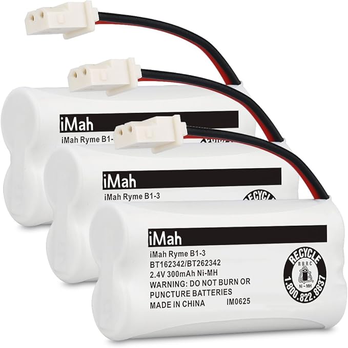 iMah BT162342/BT262342 Cordless Phone Batteries Compatible with VTech CS6409 CS6419 CS6429 CS80100 AT&T CL81101 EL5210 EL52400 Handset Telephone (Pack of 3)