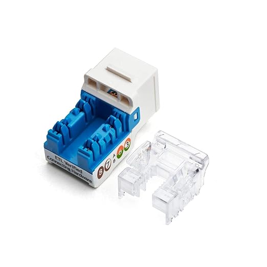 trueCABLE Cat6A Keystone Jack, Unshielded (UTP), 90 Degree Punch-Down, PoE++ (4PPoE), UL Listed, ETL Verified, ANSI/TIA Certified, Modular RJ45 Female, White, 12 Pack