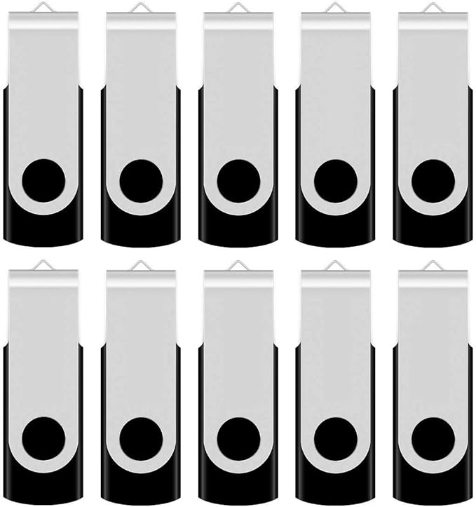 Aiibe 4GB Flash Drive Bulk USB Flash Drive 4GB 50 Pack USB 2.0 Thumb Drives Memory Stick USB Drive 4GB Zip Drives USB 4GB Wholesale, Black