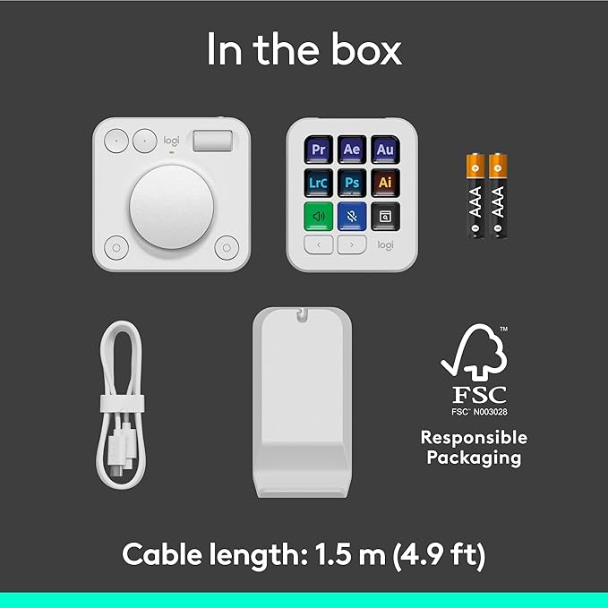 Logitech MX Master 3S Wireless Mouse Standard Edition with Logi Bolt USB Receiver + MX Creative Console: Mouse, Programmable Keys and Dial for Graphic Design, Video Editing, Adobe and More - Pale Grey