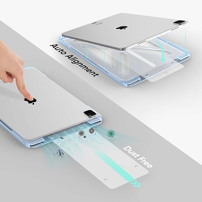 FLOLAB ONETIME NanoArmour Anti-Glare Screen Protector for iPad Air 13 Inch 2024 Anti-Fingerprint Tempered Glass, TruColor, Matte, Easy Install, Bubble Free, Dust Free, Smooth as Butter, Durable