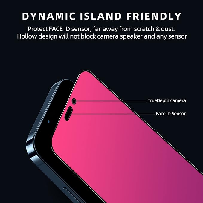 EGKimBa for iPhone 17 Pro Privacy Screen Protector, Gradient Color Tempered Glass, Bubble Free, Easy Installation, Auto Dust-Elimination, Anti Blue Light