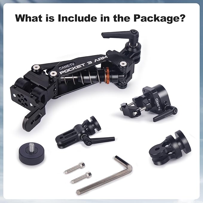 Came-TV Motorcycle Camera Mount Stabilizer, Bike Camera Mount,Handlebar Mount Shock Absorber Arm, Anti-Shake Motorcycle Mount PK04 Compatible with Pocket 2, Pocket 3, 360 Action Cameras, Smartphones